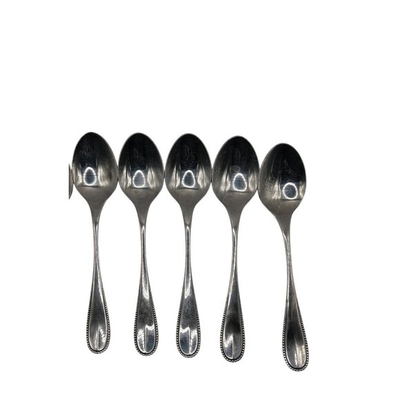 Set Of 5 Oxford Hall Crystal Palace Stainless Steel Spoons - Picture 3 of 5